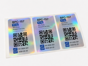 tamper evident holographic custom label print
