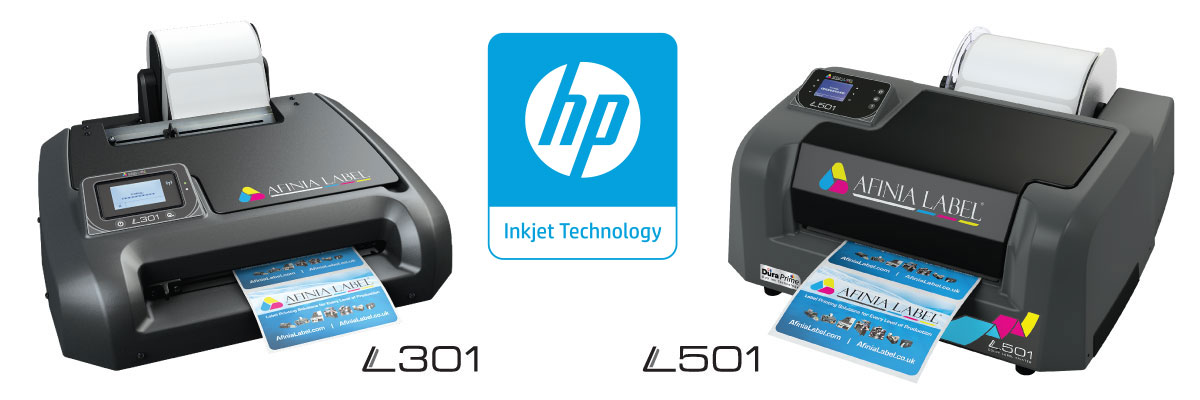 Inkoustová technologie HP nalezená v barevných tiskárnách štítků Afinia